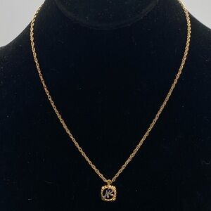 Nina Ricci Logo Gold & Silver Pendant Necklace